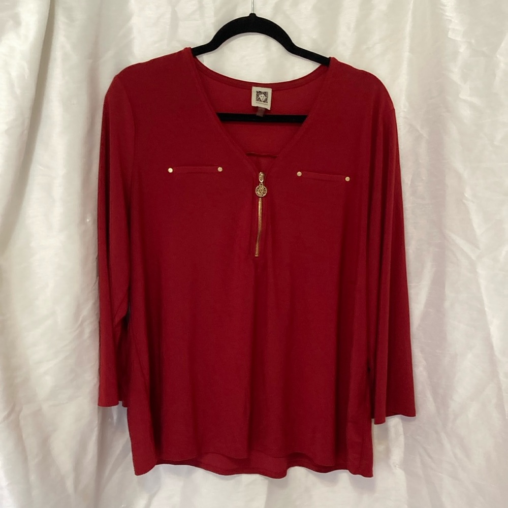 Anne Klein long sleeve pullover blouse szXL